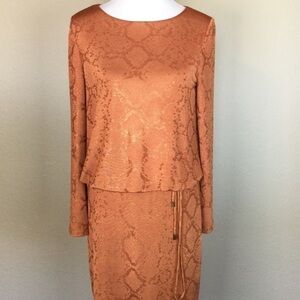 Elegant Copper Women's Skirt Set